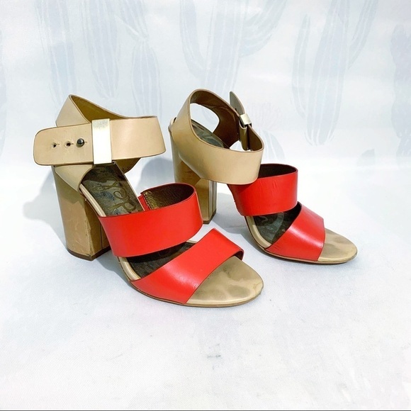 Sam Edelman | Yelena 2-Tone Strappy Heels 7.5 - Picture 2 of 11